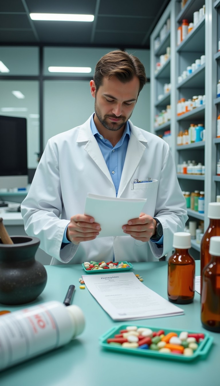 StockCake-Pharmacist reviewing prescription_1750121000 StockCake-Pharmacist reviewing prescription_1750121000